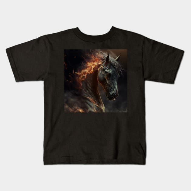 Demon horse Kids T-Shirt by BloodRubyz